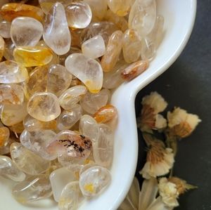 🍒 5 for $11 GOLDEN HEALER QUARTZ crystal tumbled stone